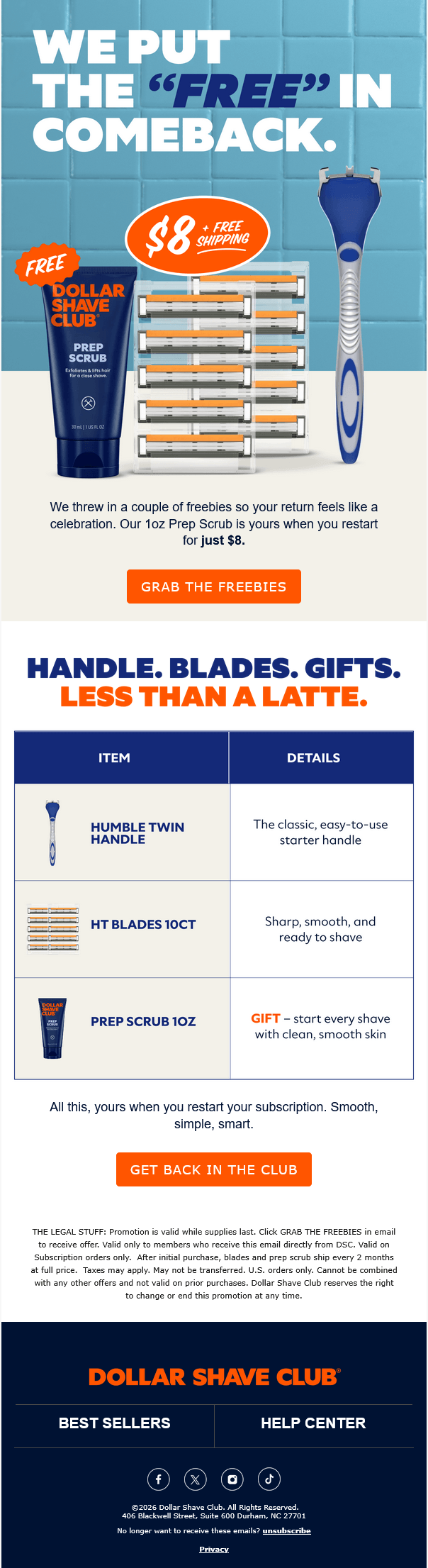 Dollar Shave Club Email 2