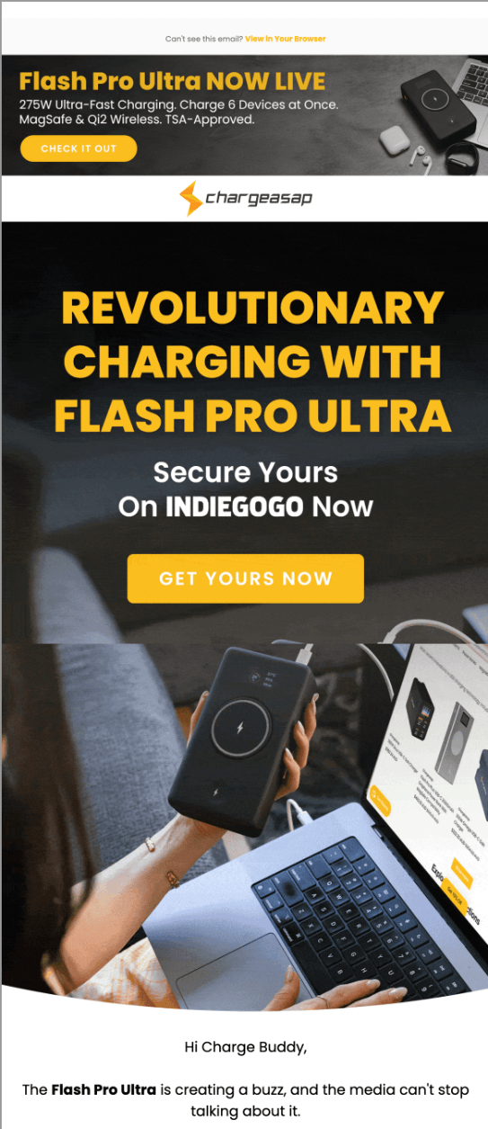 Chargeasap’s Connect Pro campaign