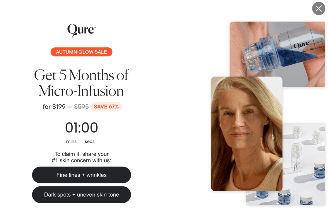 Variant B from Qure pop-up