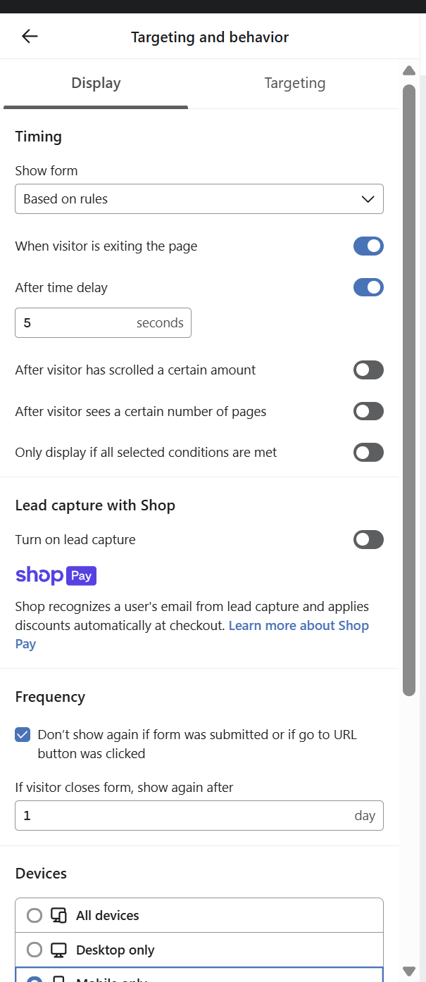 Setting up an SMS "Safety Valve"