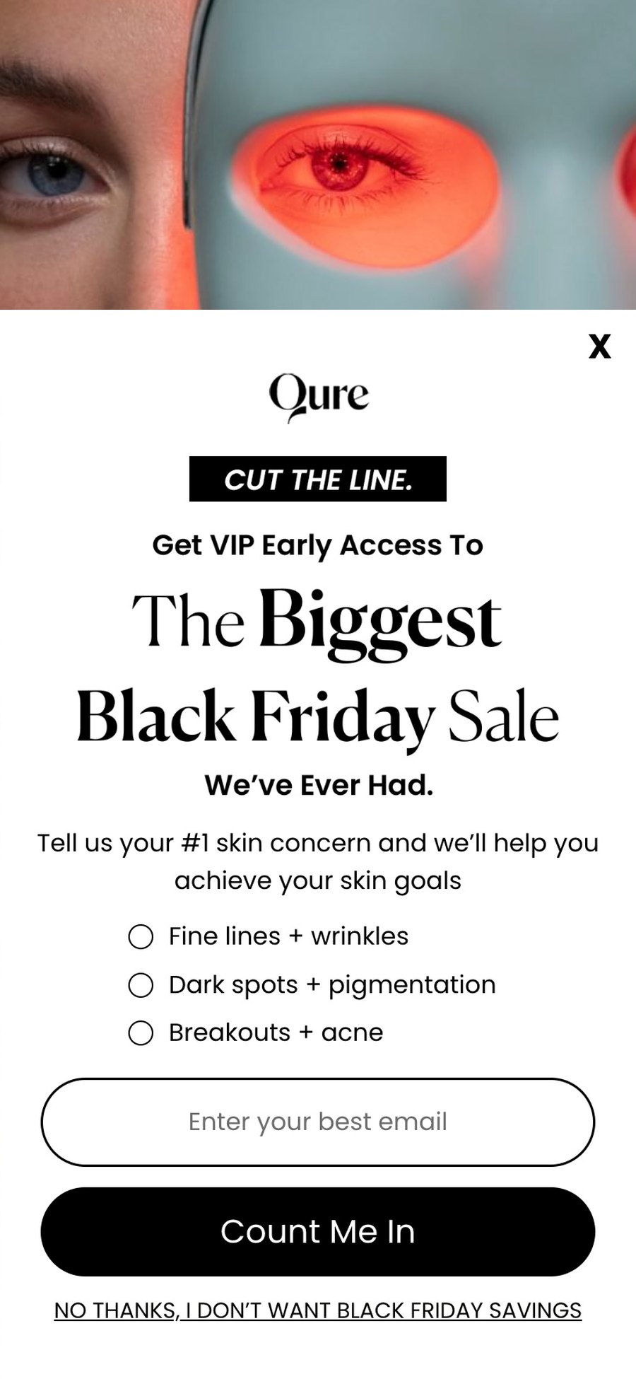 Qure Skincare pop-up offering VIP early access to its Black Friday sale